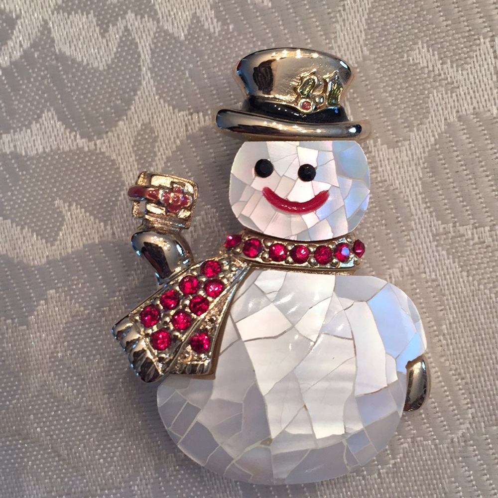 Snowman brooch